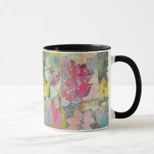Caneca Teste padrão floral do grunge da arte