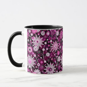 Caneca Teste padrão floral dos namorados