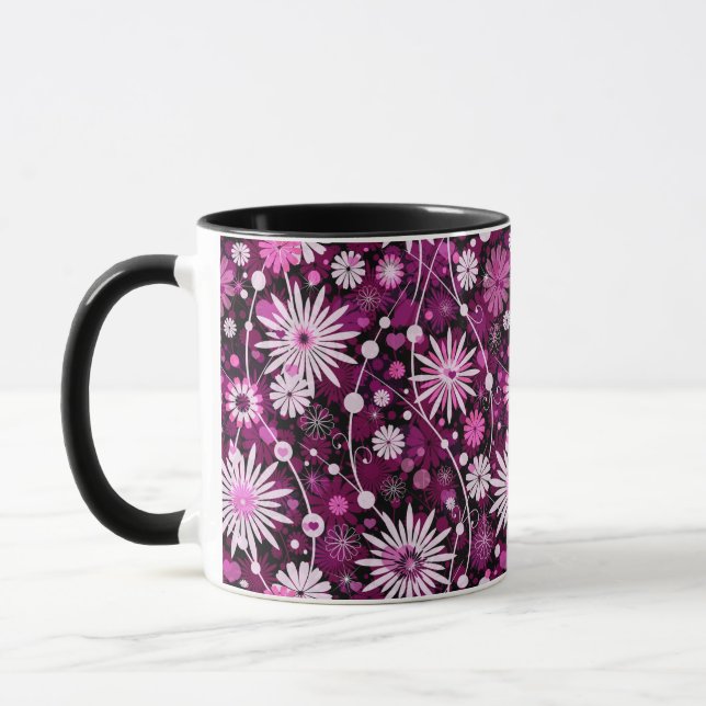 Caneca Teste padrão floral dos namorados (Esquerda)