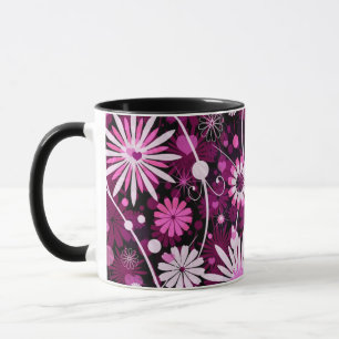 Caneca Teste padrão floral dos namorados