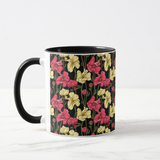 Caneca Teste padrão floral elegante 2 (Esquerda)