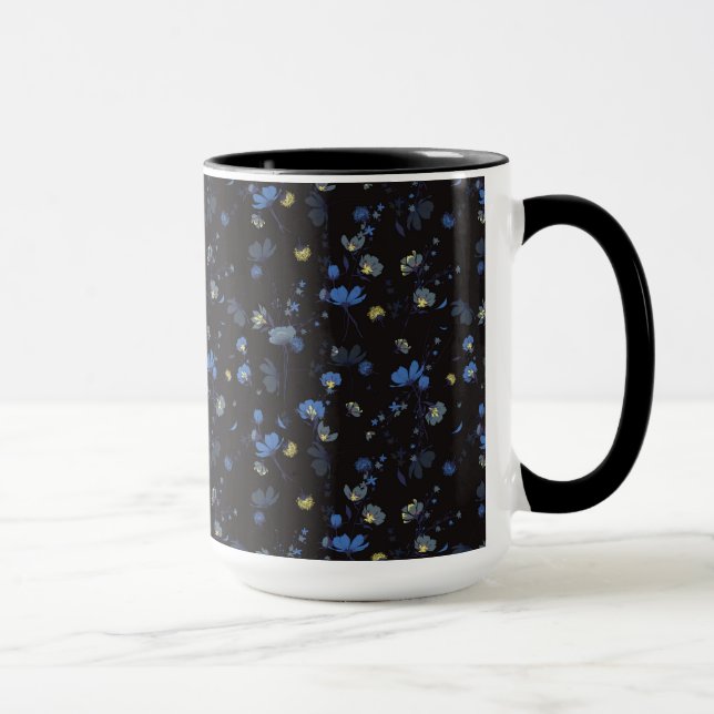 Caneca Teste padrão floral fundido vento (Direita)
