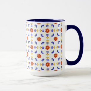 Caneca Teste padrão geométrico da flor de néon da arte
