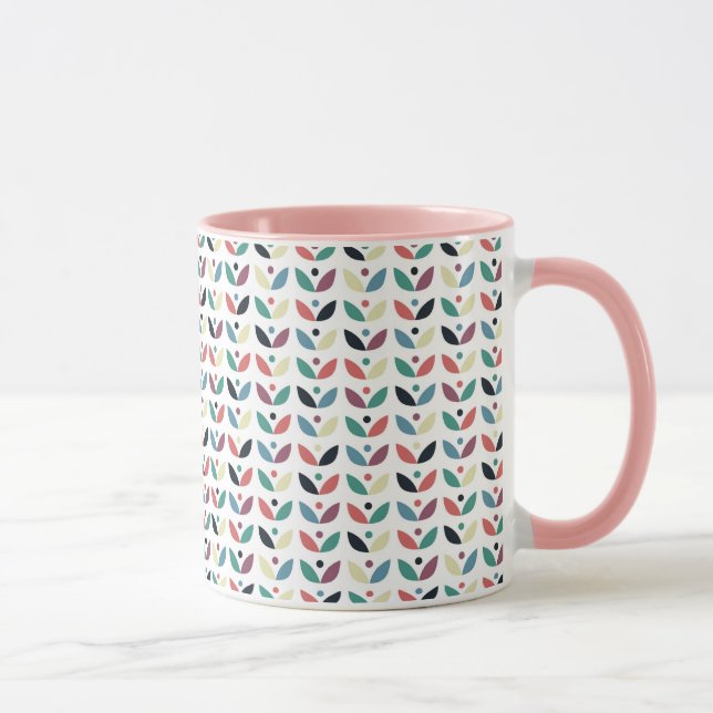 Caneca Teste padrão geométrico floral da arte popular (Direita)