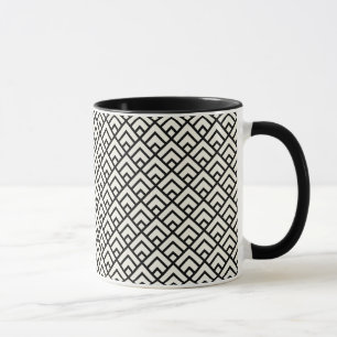 Caneca Teste padrão geométrico preto & branco