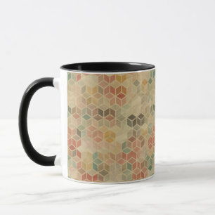 Caneca Teste padrão geométrico retro 5