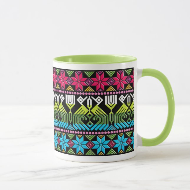 Caneca Teste padrão maia colorido (Direita)