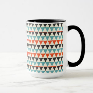 Caneca Teste padrão moderno do triângulo do meio sécul
