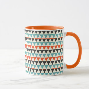 Caneca Teste padrão moderno do triângulo do meio sécul