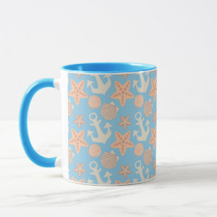 Caneca Teste padrão náutico Pastel