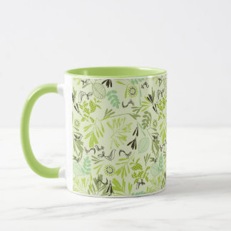 Caneca teste padrão que indica pássaros de bebê pequenos