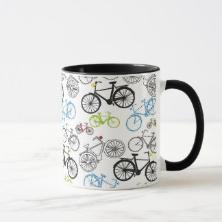 Caneca Teste padrão retro da bicicleta da bicicleta