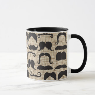 Caneca Teste padrão retro de Stache do Moustache do