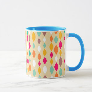 Caneca Teste padrão retro do abstrato do estilo