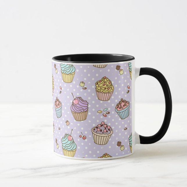 Caneca Teste padrão retro dos doces (Direita)