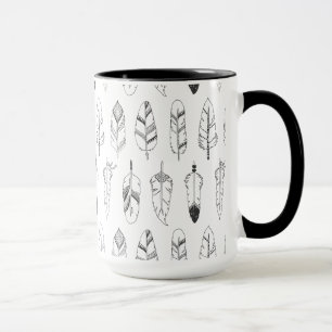 Caneca Teste padrão retro inspirado da pena
