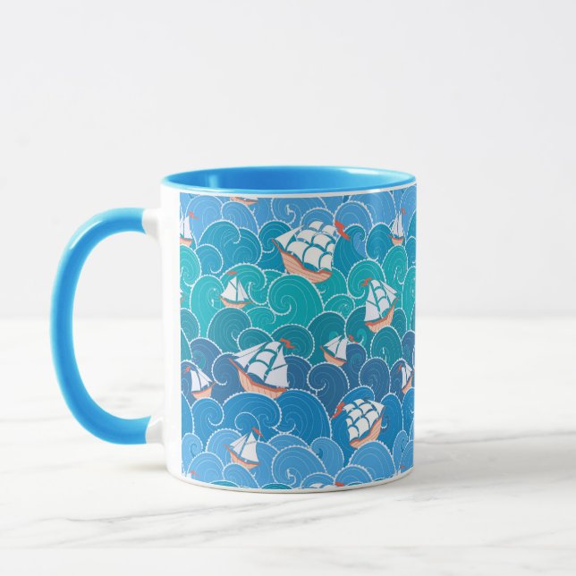 Caneca Teste padrão rochoso do mar (Esquerda)