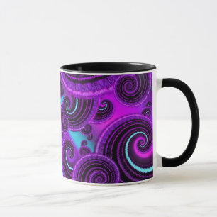 Caneca Teste padrão roxo Funky da arte do Fractal do