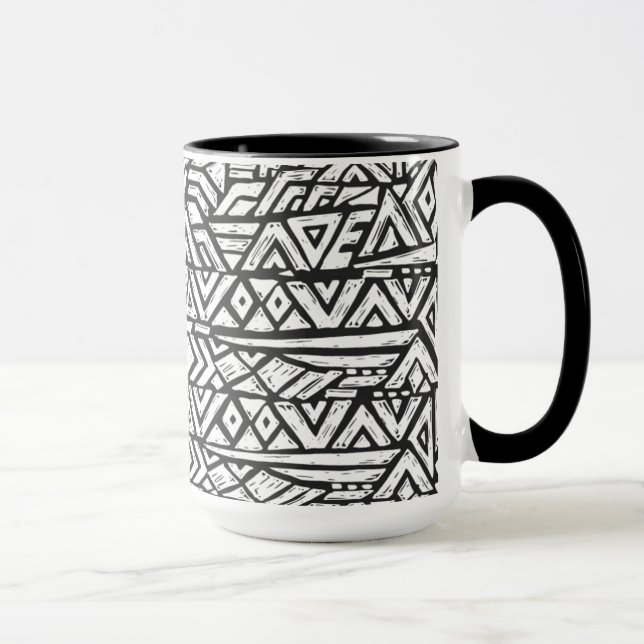 Caneca Teste padrão tribal artística inspirado (Direita)