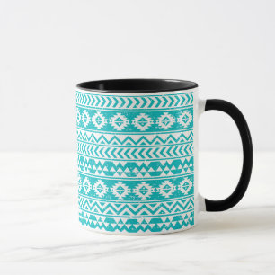 Caneca Teste padrão tribal asteca do Grunge da cerceta