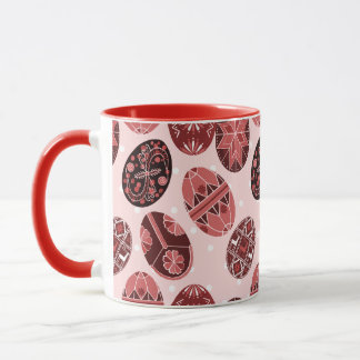 Caneca Teste padrão ucraniano do vermelho dos ovos da