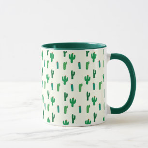 Caneca Teste padrão verde-claro do cacto