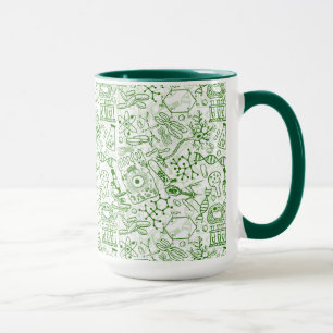 Caneca Teste padrão verde da biologia