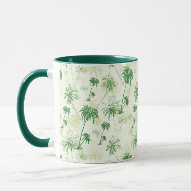 Caneca Teste padrão verde da palmeira (Esquerda)