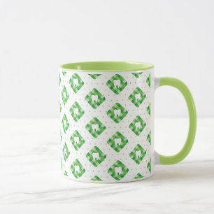 Caneca Teste padrão verde do dente da xadrez