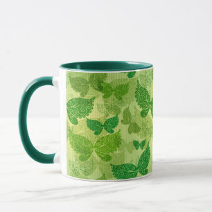 Caneca Teste padrão verde do primavera