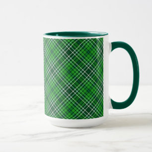 Caneca Teste padrão verde escuro & de Forest Green da