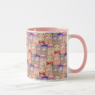 Caneca Teste padrão vestido na moda do lama