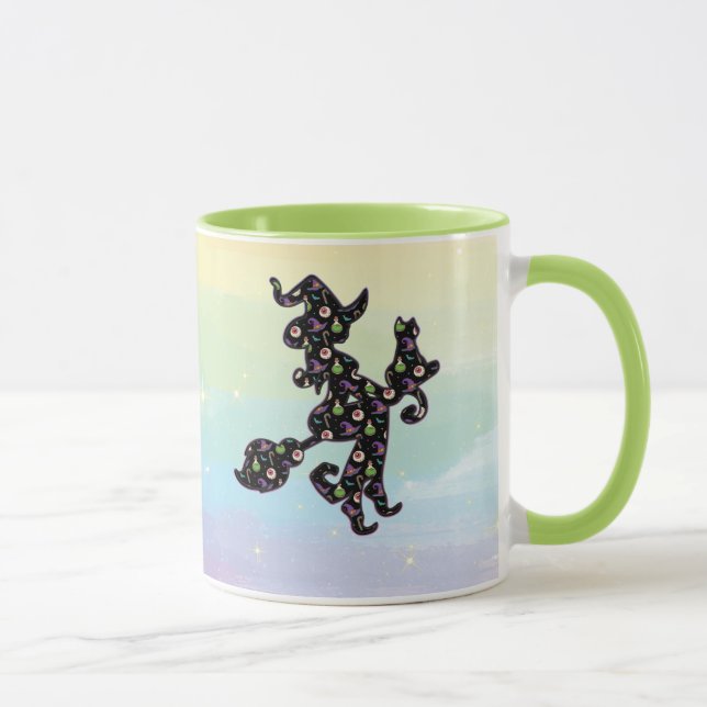 Caneca Testemunha E Gato, Humor De Halloween (Direita)