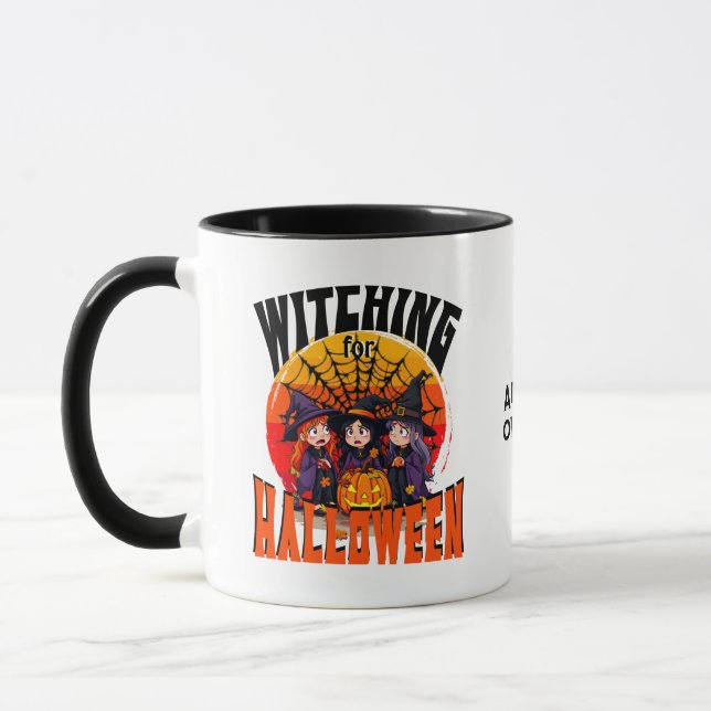 Caneca Testemunhas para o Halloween, Bruxas Engraçadas La (Esquerda)