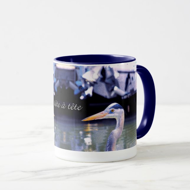 Caneca tête à tête em azul (Frente Esquerda)