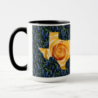 Caneca Texas Bluebonnets e Yellow Rose Mug
