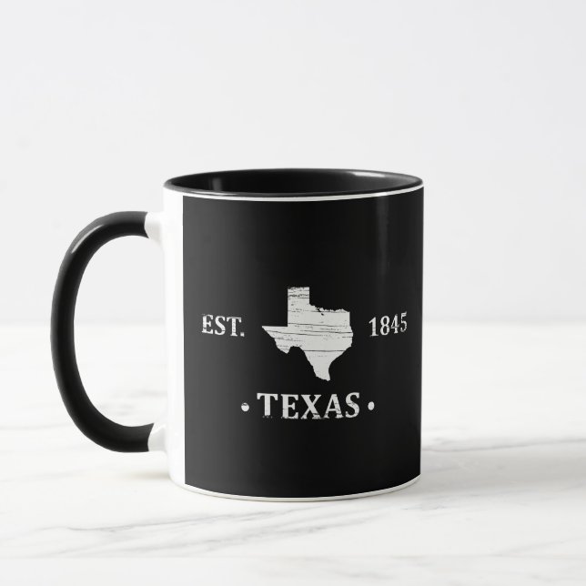 Caneca Texas mapeia branco o estado de estrela solitária (Esquerda)