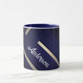 Caneca Texto Branco do Caribe Real Azul Moderno