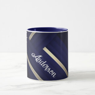 Caneca Texto Branco do Caribe Real Azul Moderno