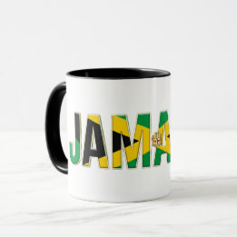 Caneca Texto da Bandeira da Jamaica | Design Orgulho Cari