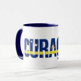 Caneca Texto da Bandeira de Curaçao | Design Orgulho Cari