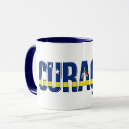 Caneca Texto da Bandeira de Curaçao | Design Orgulho Cari