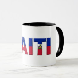 Caneca Texto da Bandeira do Haiti | Design Orgulho Caribe