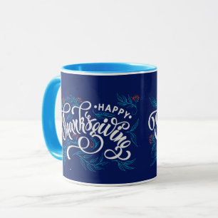 Caneca texto da moda sobre abóbora para Ação de Graça