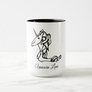 Caneca Texto de Amor Personalizado do Unicórnio L do Mon