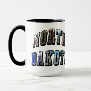 Caneca Texto de Imagem de Dakota do Norte