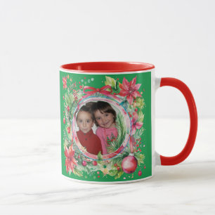 Caneca Texto de Natal de Foto e Mensagem