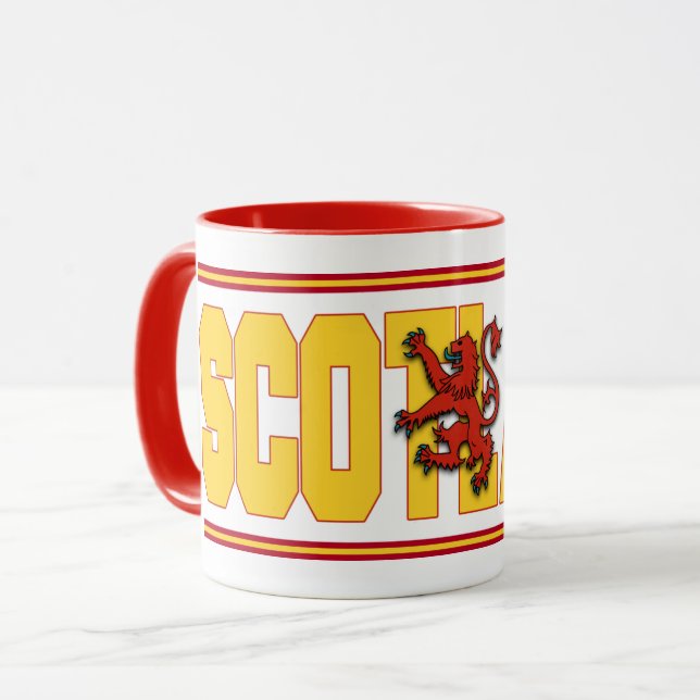 Caneca Texto de Sinalizador da Escócia (Frente Esquerda)