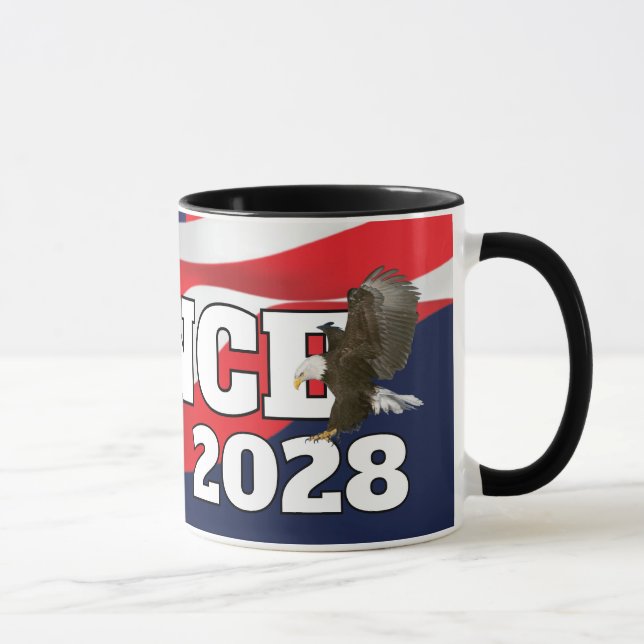 Caneca Texto de Vance com bandeira e Águia Careca (Direita)