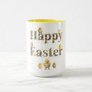 Caneca Texto decorativo do felz pascoa